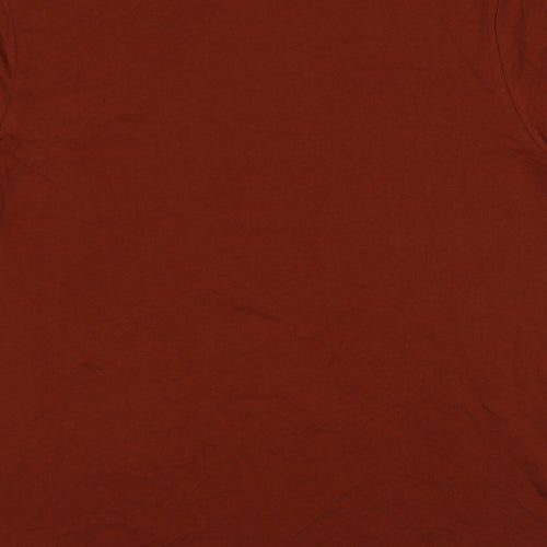 Marks and Spencer Mens Brown Cotton T-Shirt Size L Round Neck