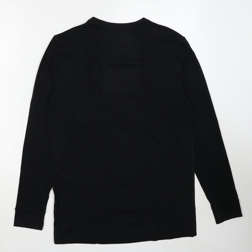 Marks and Spencer Mens Black Acrylic T-Shirt Size L Round Neck
