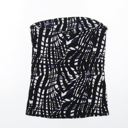 H&M Womens Multicoloured Geometric Cotton Basic Blouse Size L Square Neck - Strapless