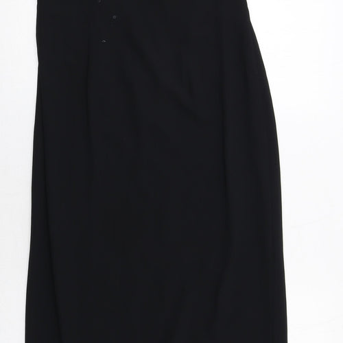 Marks and Spencer Womens Black Polyester Pencil Dress Size 10 Round Neck Zip