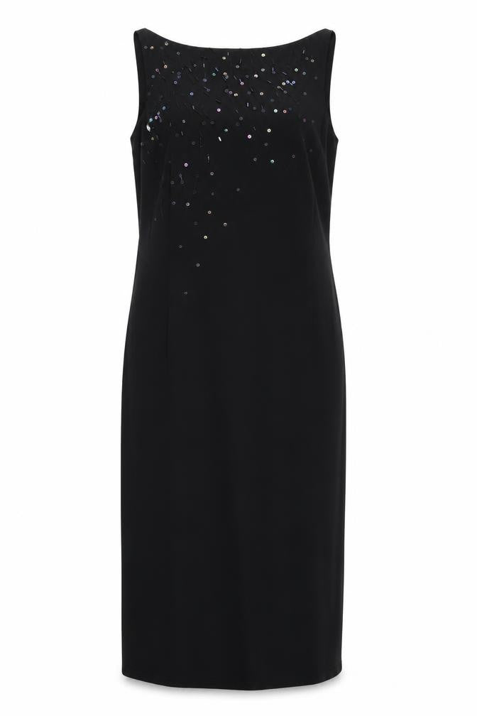 Marks and Spencer Womens Black Polyester Pencil Dress Size 10 Round Neck Zip