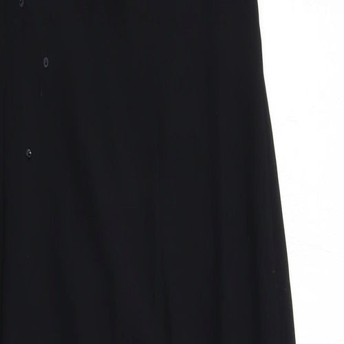 Marks and Spencer Womens Black Polyester Pencil Dress Size 10 Round Neck Zip