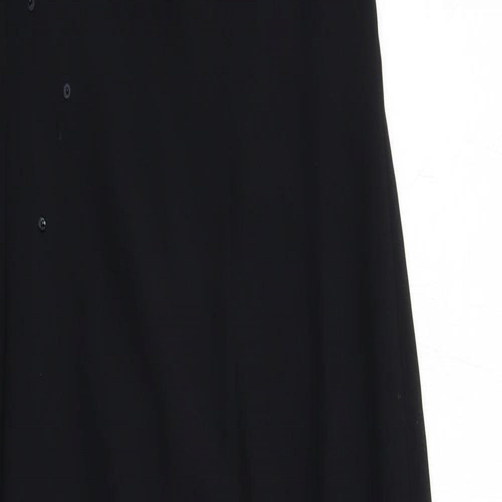 Marks and Spencer Womens Black Polyester Pencil Dress Size 10 Round Neck Zip