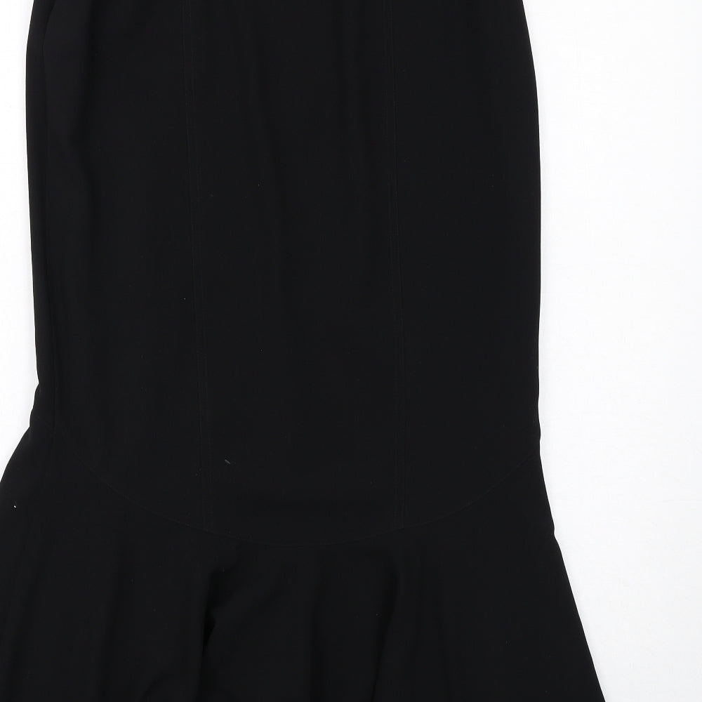 Parigi Womens Black Polyester Trumpet Skirt Size 10 Zip