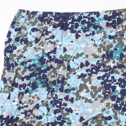 Marks and Spencer Womens Blue Geometric Viscose Swing Skirt Size 18
