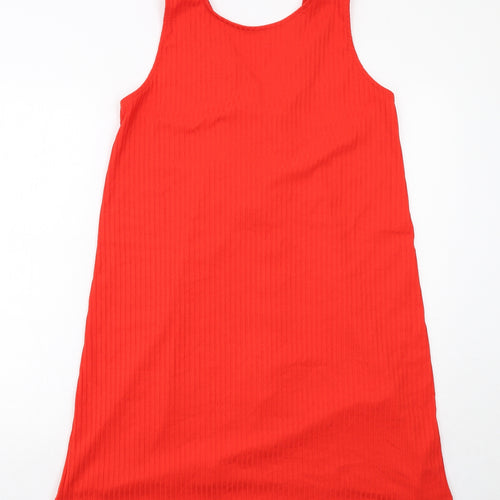 Monki Womens Red Polyester A-Line Size L Round Neck Pullover