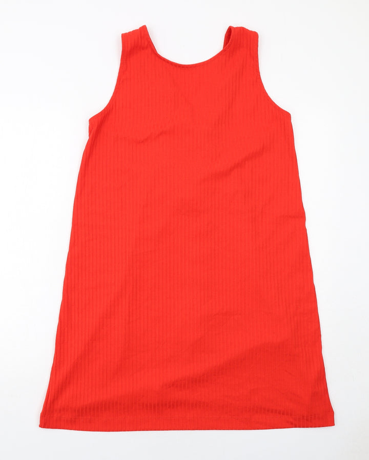Monki Womens Red Polyester A-Line Size L Round Neck Pullover