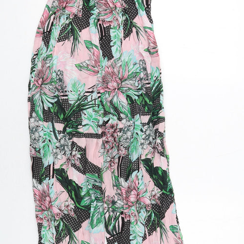 River Island Womens Multicoloured Floral Viscose Jumpsuit One-Piece Size 10 Pullover