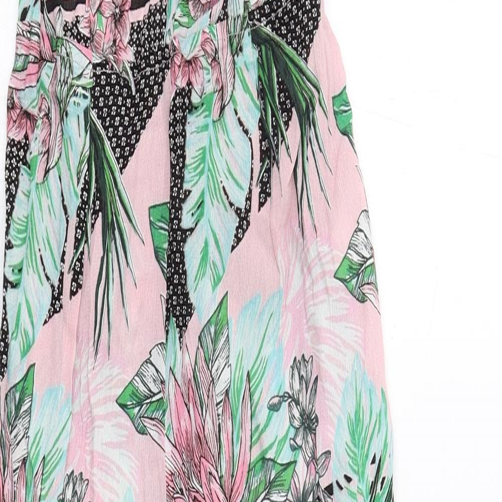 River Island Womens Multicoloured Floral Viscose Jumpsuit One-Piece Size 10 Pullover