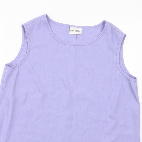 essence Womens Purple Polyester Basic Tank Size 16 Boat Neck