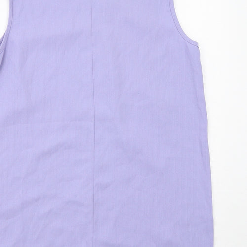 essence Womens Purple Polyester Basic Tank Size 16 Boat Neck