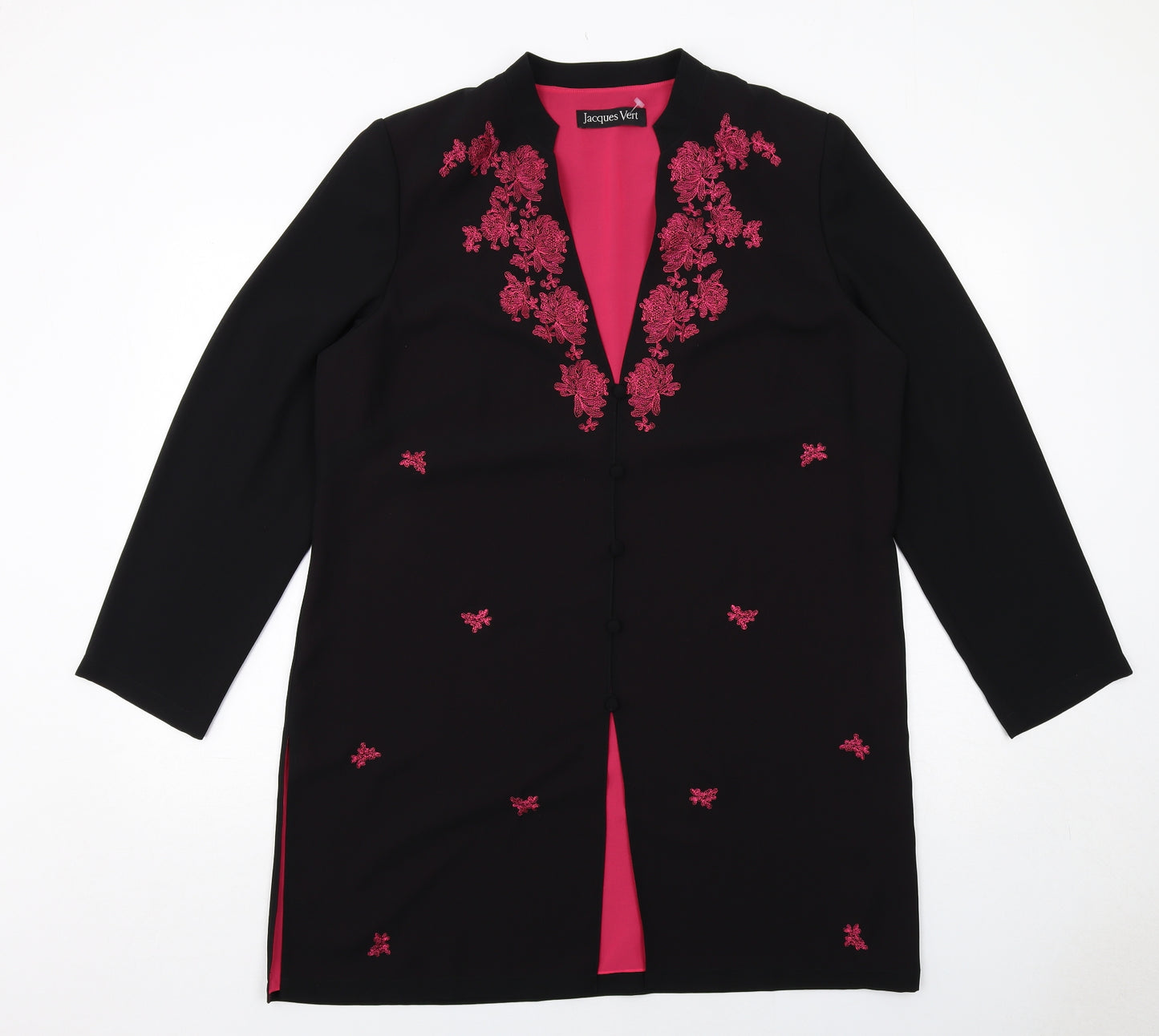 Jacques Vert Womens Black Jacket Blazer Size 16 Button