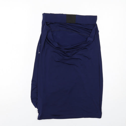ASOS Womens Blue Polyester Mini Size 10 Off the Shoulder Pullover