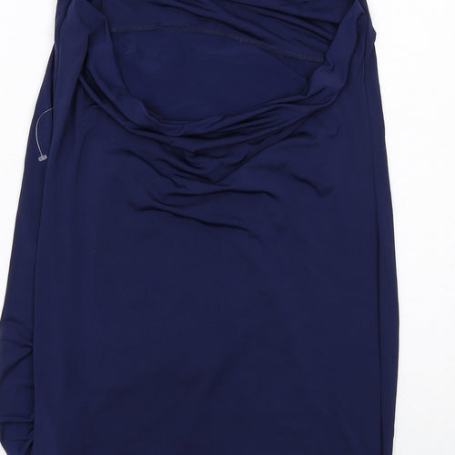 ASOS Womens Blue Polyester Mini Size 10 Off the Shoulder Pullover