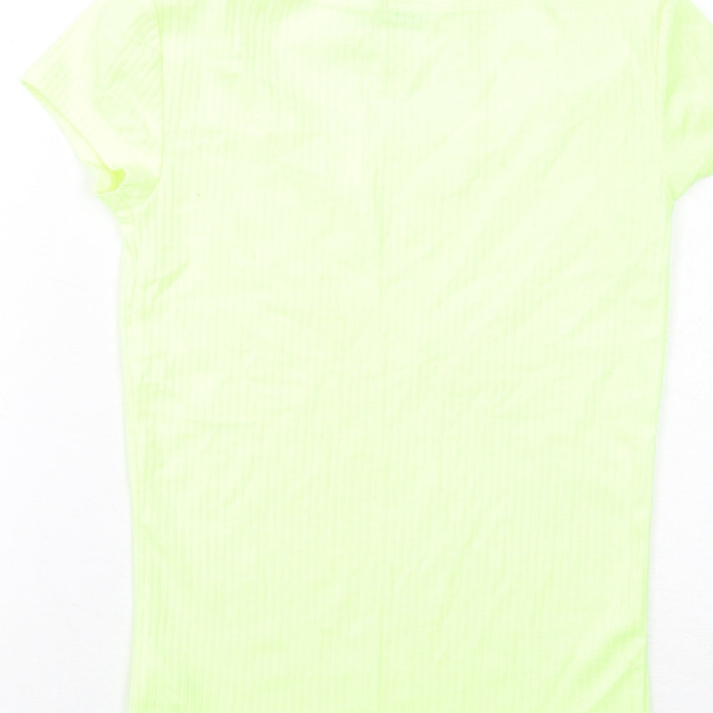River Island Womens Yellow Cotton Basic T-Shirt Size 8 Round Neck