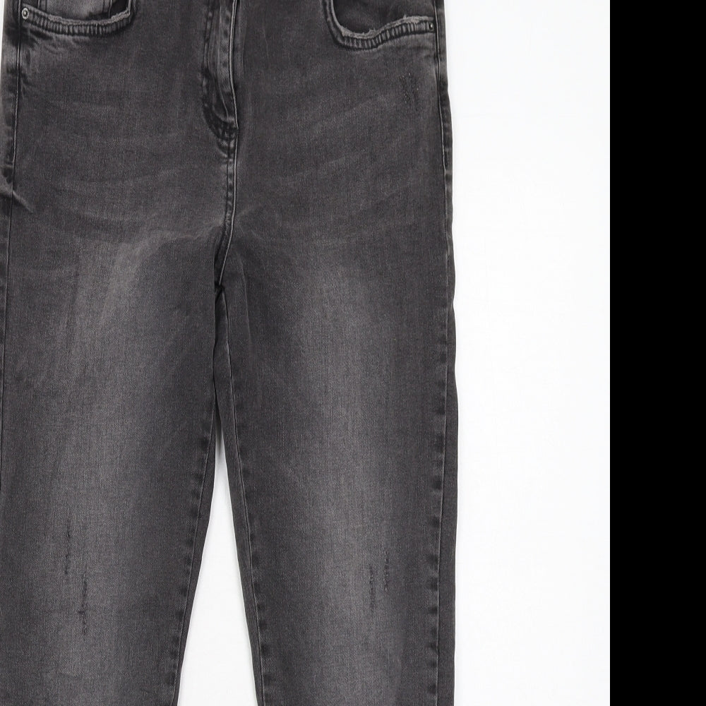 NEXT Womens Grey Cotton Skinny Jeans Size 12 Regular Zip