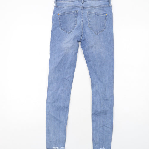 River Island Womens Blue Cotton Skinny Jeans Size 10 Regular Zip
