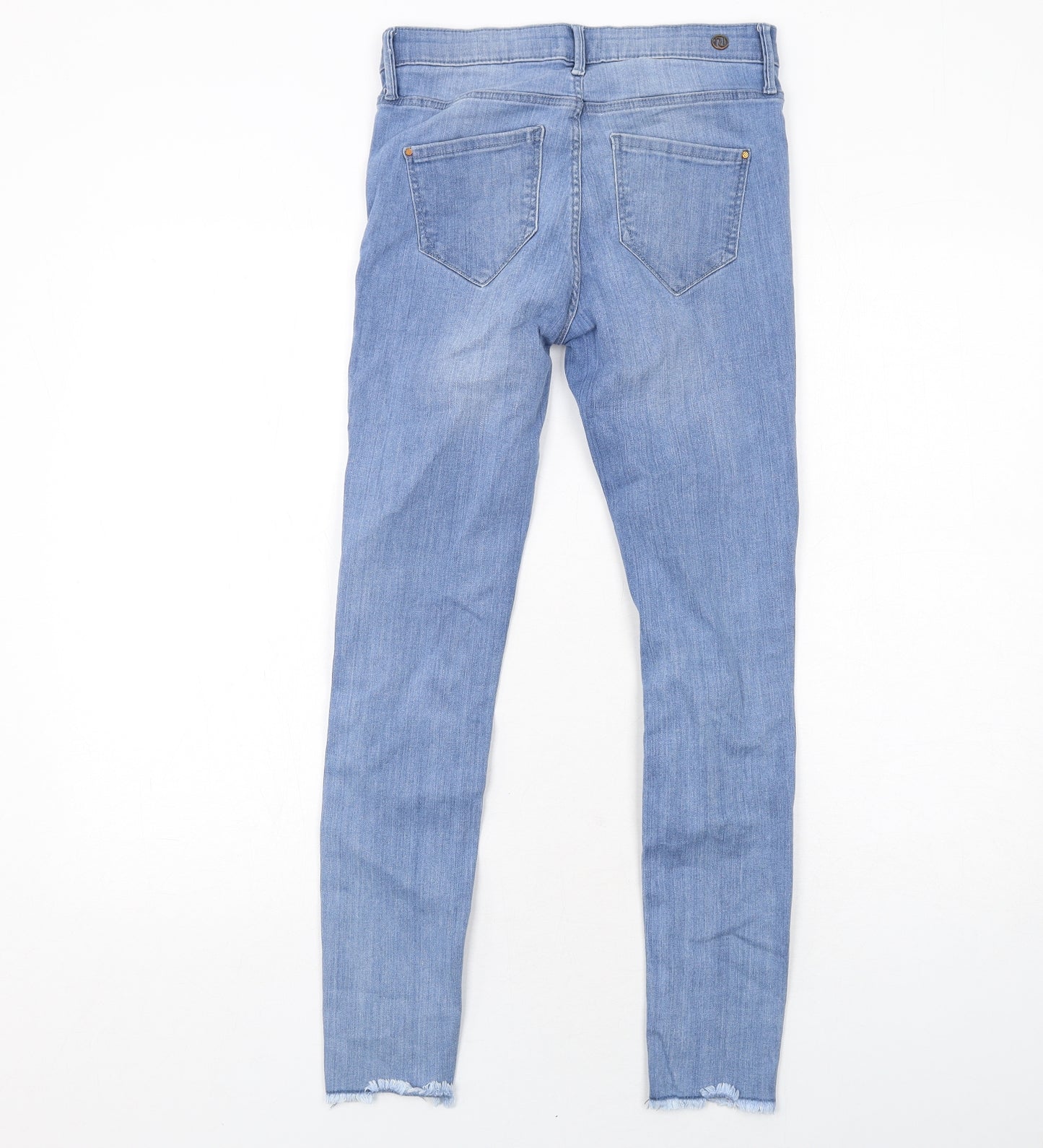 River Island Womens Blue Cotton Skinny Jeans Size 10 Regular Zip