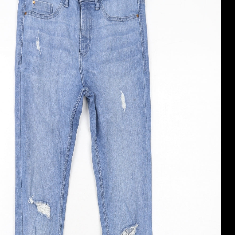 River Island Womens Blue Cotton Skinny Jeans Size 10 Regular Zip