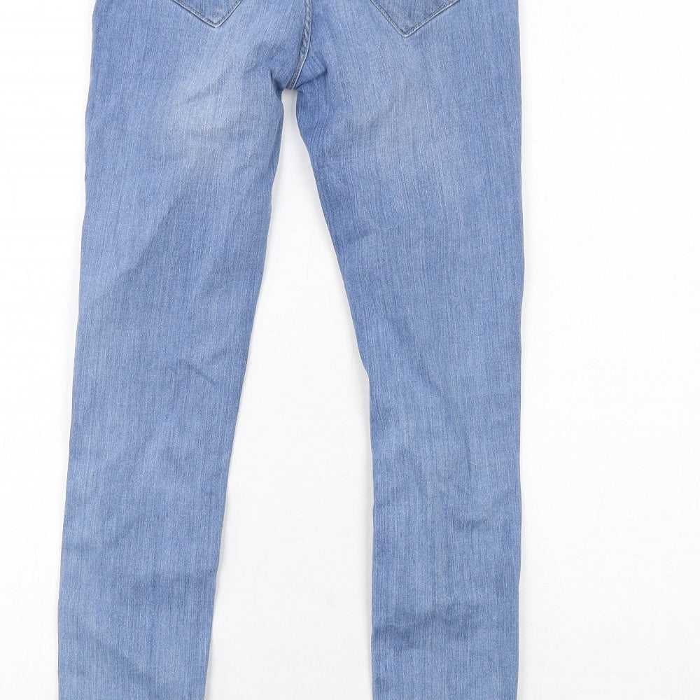 River Island Womens Blue Cotton Skinny Jeans Size 10 Regular Zip