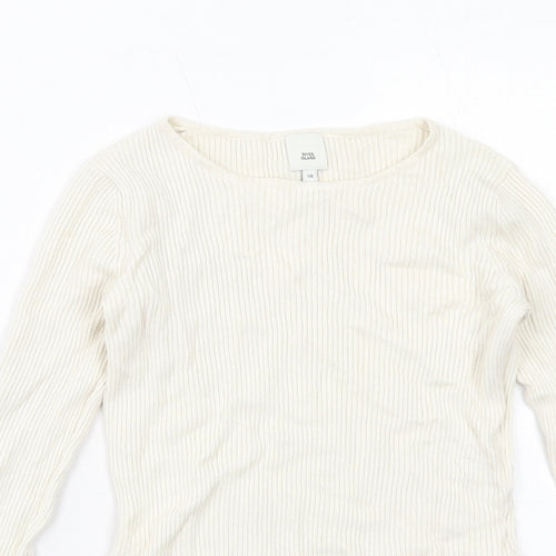 River Island Womens Ivory Round Neck Viscose Pullover Jumper Size 10