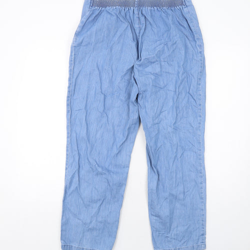 Marks and Spencer Womens Blue Cotton Straight Jeans Size 14 Regular