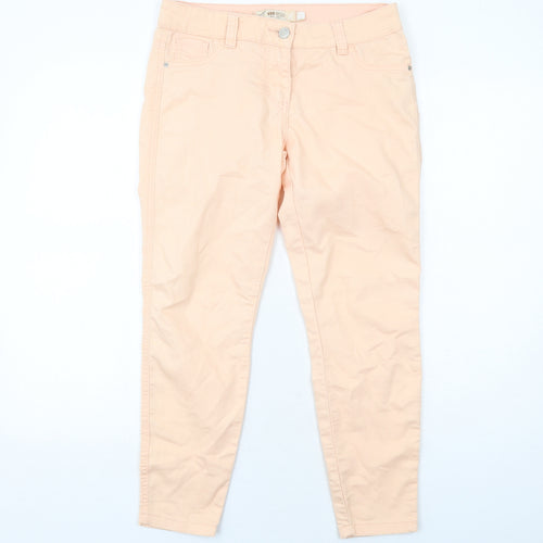 New Look Womens Orange Cotton Skinny Jeans Size 10 Regular Zip