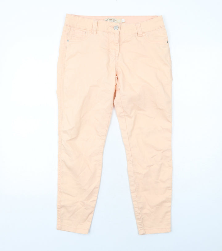 New Look Womens Orange Cotton Skinny Jeans Size 10 Regular Zip