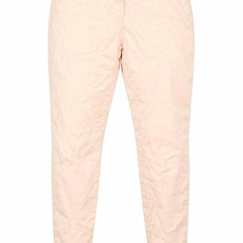 New Look Womens Orange Cotton Skinny Jeans Size 10 Regular Zip