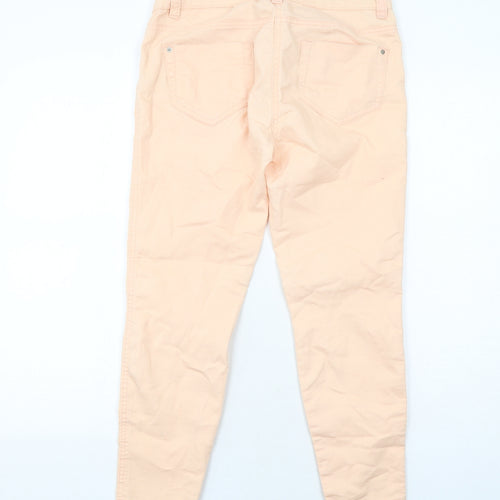 New Look Womens Orange Cotton Skinny Jeans Size 10 Regular Zip