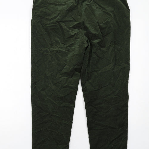 Seasalt Womens Green Cotton Trousers Size 14 Regular Button