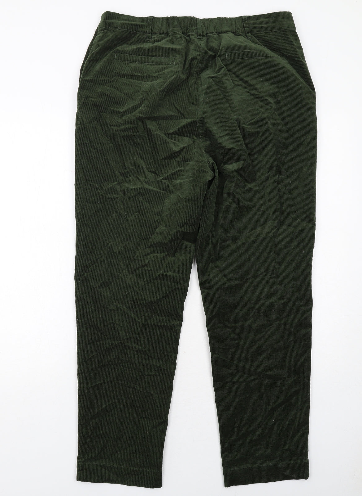 Seasalt Womens Green Cotton Trousers Size 14 Regular Button
