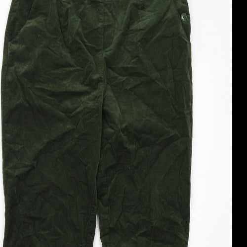 Seasalt Womens Green Cotton Trousers Size 14 Regular Button