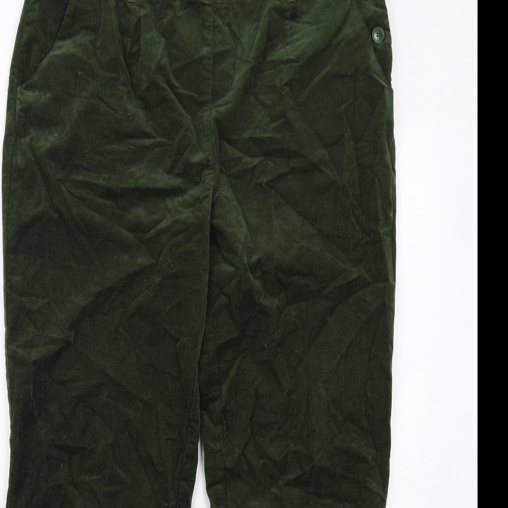 Seasalt Womens Green Cotton Trousers Size 14 Regular Button