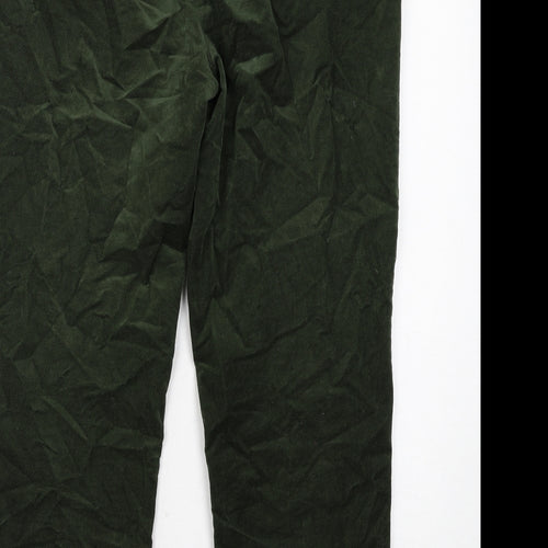 Seasalt Womens Green Cotton Trousers Size 14 Regular Button