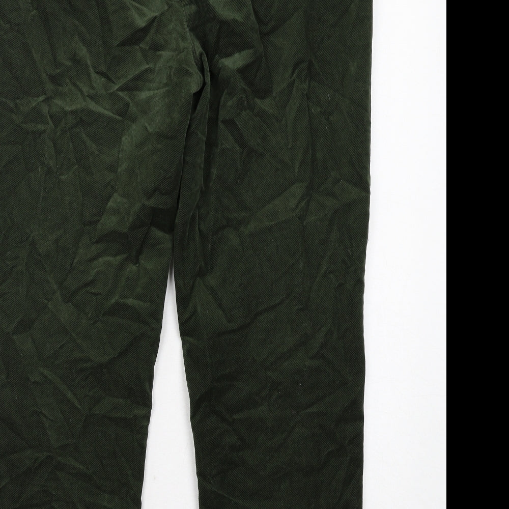 Seasalt Womens Green Cotton Trousers Size 14 Regular Button
