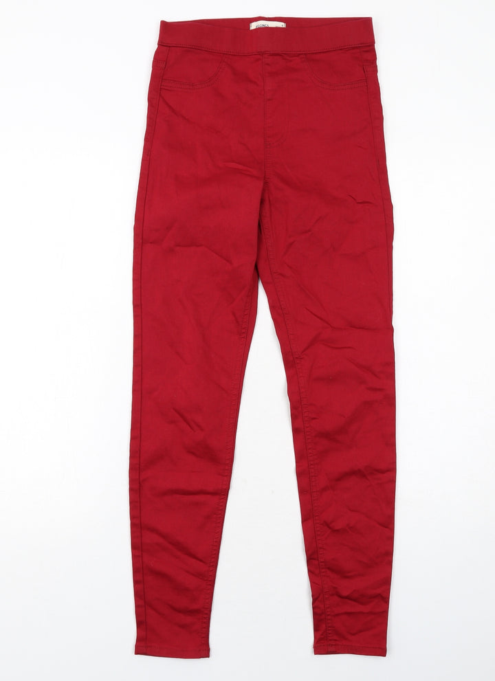 Marks and Spencer Womens Red Cotton Jegging Jeans Size 6 Regular