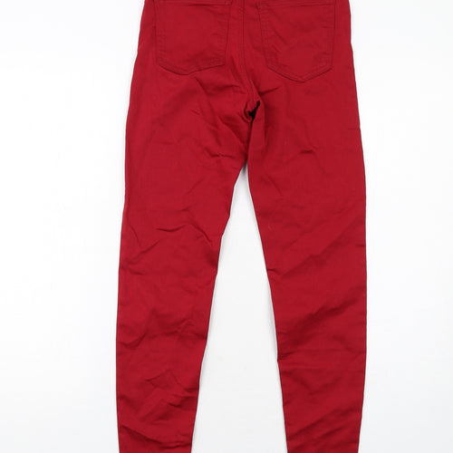 Marks and Spencer Womens Red Cotton Jegging Jeans Size 6 Regular