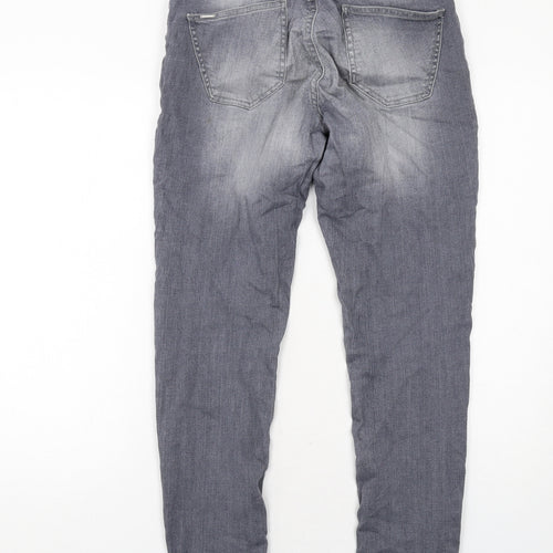 b.young Womens Grey Cotton Skinny Jeans Size 12 Regular Zip