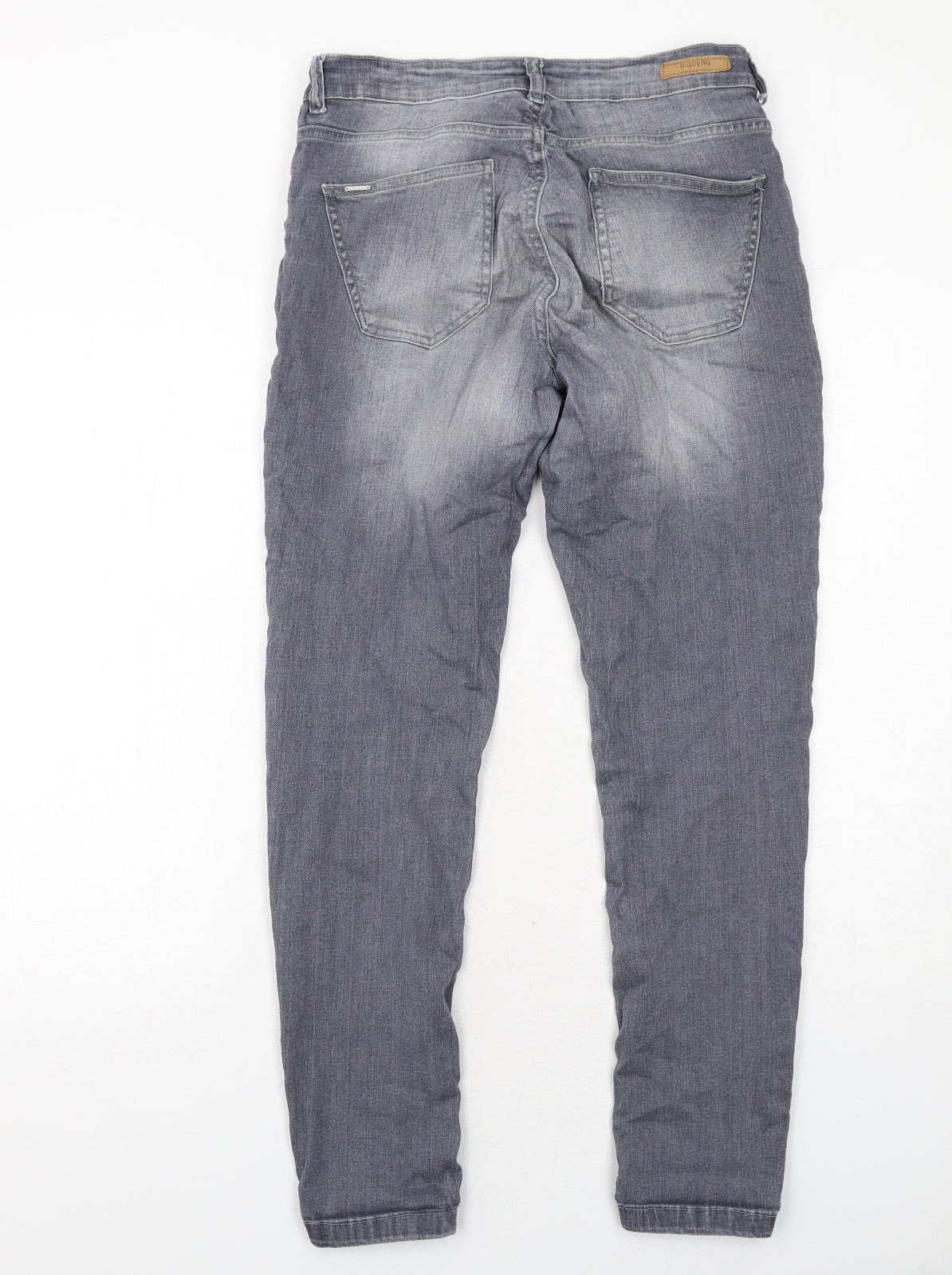 b.young Womens Grey Cotton Skinny Jeans Size 12 Regular Zip