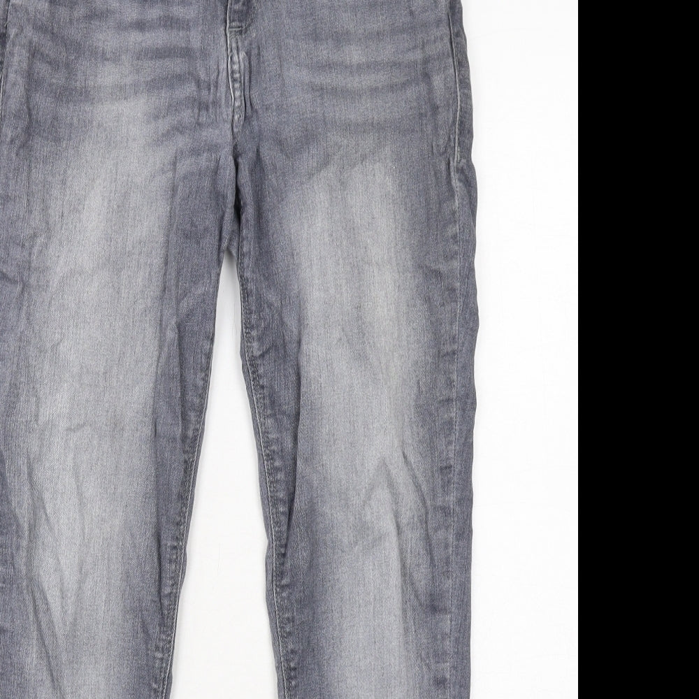 b.young Womens Grey Cotton Skinny Jeans Size 12 Regular Zip