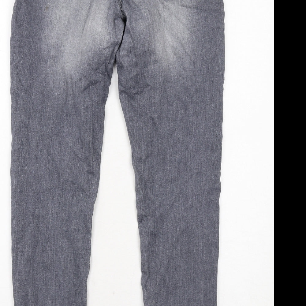 b.young Womens Grey Cotton Skinny Jeans Size 12 Regular Zip