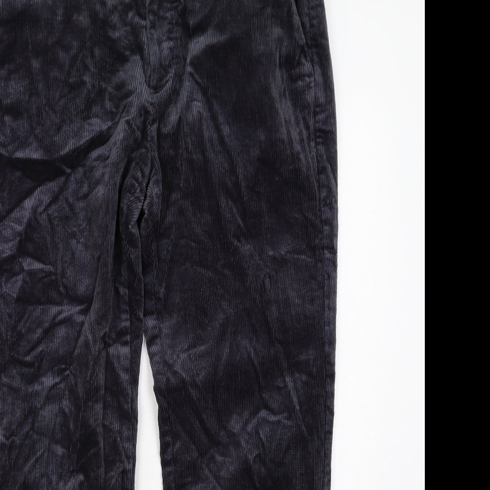 Marks and Spencer Mens Grey Cotton Trousers Size 36 in L31 in Regular Zip