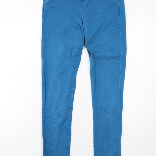New Look Womens Blue Cotton Skinny Jeans Size 12 Regular Zip