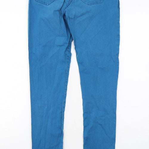 New Look Womens Blue Cotton Skinny Jeans Size 12 Regular Zip