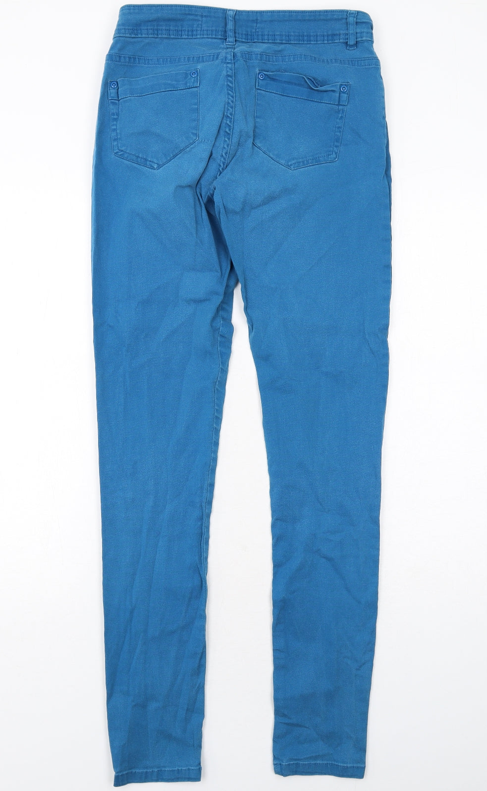 New Look Womens Blue Cotton Skinny Jeans Size 12 Regular Zip