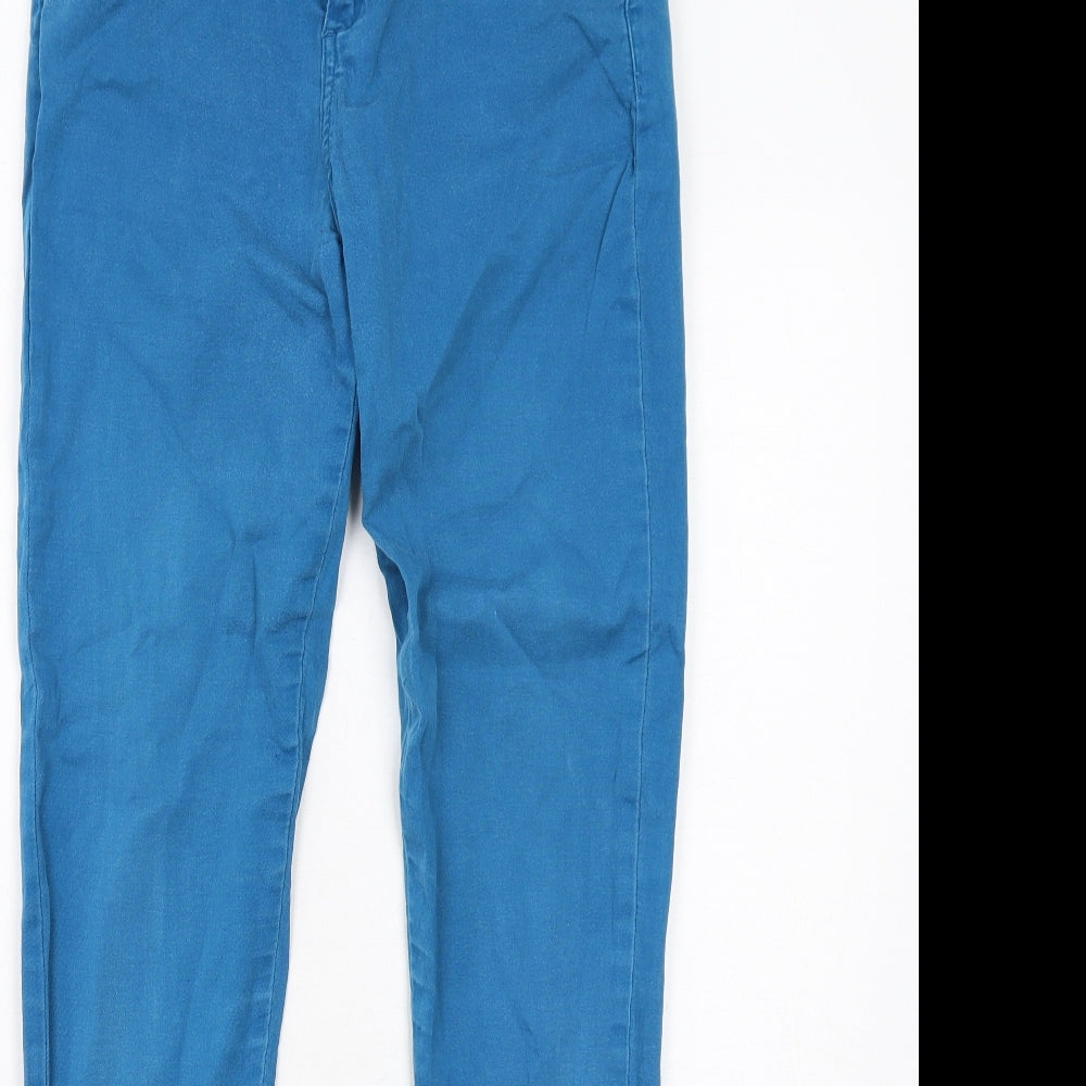 New Look Womens Blue Cotton Skinny Jeans Size 12 Regular Zip