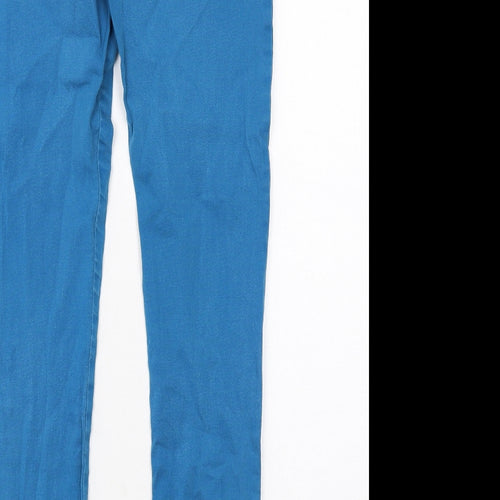 New Look Womens Blue Cotton Skinny Jeans Size 12 Regular Zip