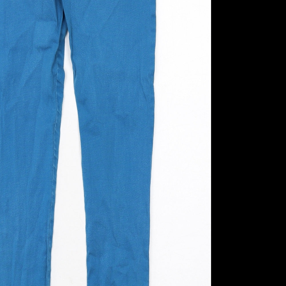 New Look Womens Blue Cotton Skinny Jeans Size 12 Regular Zip