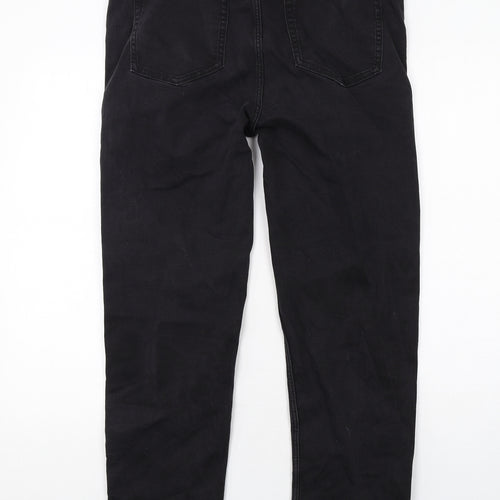Marks and Spencer Womens Black Cotton Skinny Jeans Size 16 Regular Zip